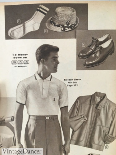 1960 men accessories polo shirt hat shoes socks jacket