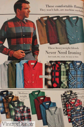1960s gingham pullover shirt mens