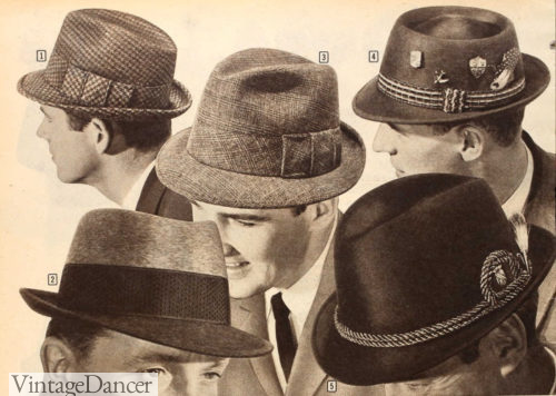 1960 trilby hats and a Tyrol hat (lower)