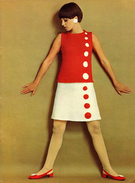 1960s polka dot mod dress
