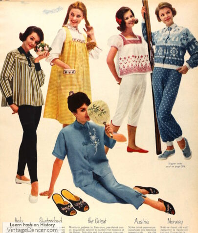 1950s 1960s pajamas women Italy Switzerland Norway Austria