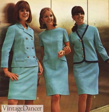 Mid 60s teal dresses and suits