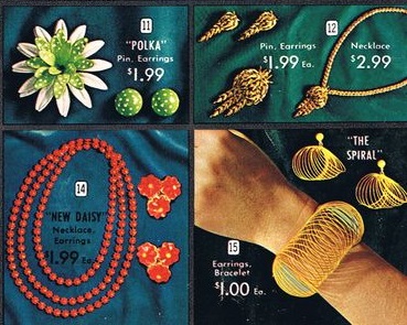 Color! 1960s jewelry sold in a Wards catalog