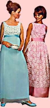 1960s blue pink party dress prom