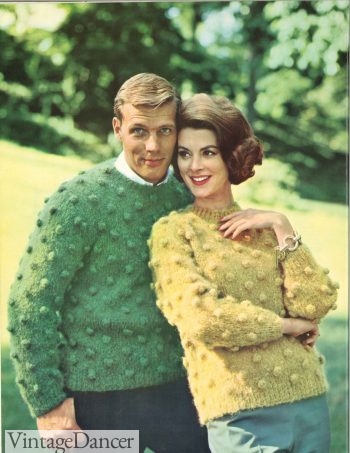 Mid 60s color coordinated bobble sweaters