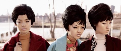 Early 1960s, Chinese models with Italian bouffant hairstyles