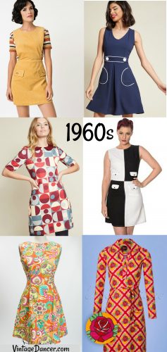 60s mini dresses, 1960s mod dresses at VintageDancer