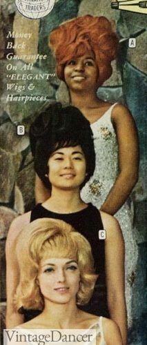 1960s iwgs bouffant and beehive hairstyles for black, Asian and white women