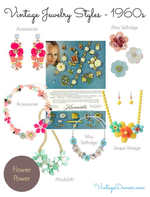 1960s jewelry styles: flower power