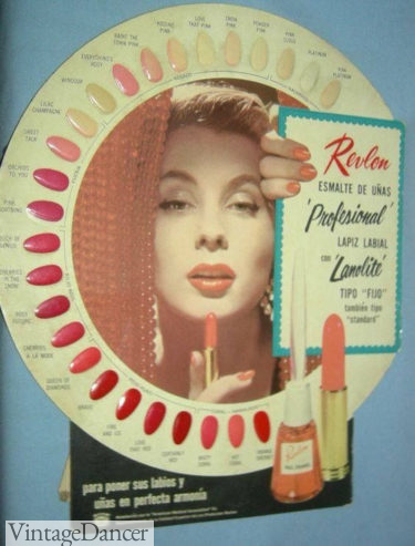 1960s nail and lipstick colors