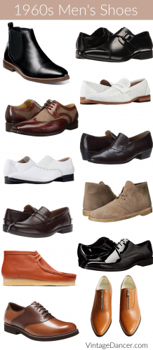 60s shoes, men's mod shoes and boots