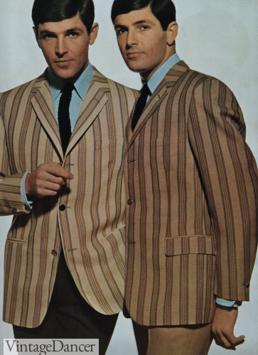 1960 tan boating stripe blazer sport coat