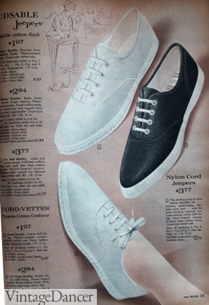 1960s vintage sneakers, similar to Keds or Plimsoles