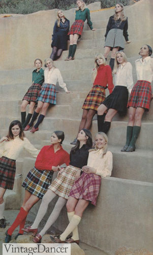 Plaid skirts 1960s