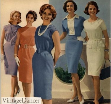 1961 knit pencil dresses