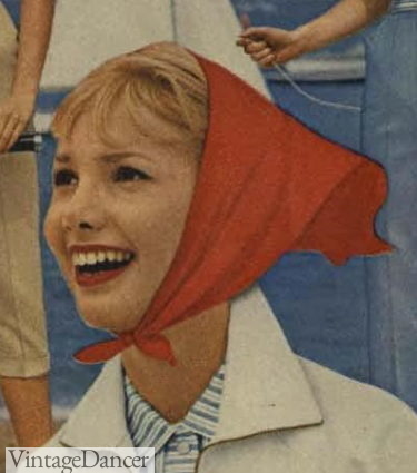 1961 red cotton headscarf