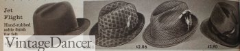 1961 fabric stingy brim fedora hats