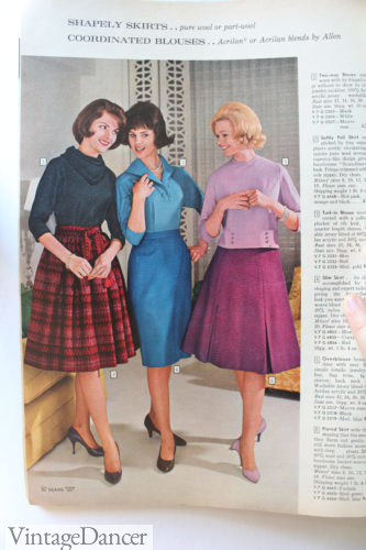 1961 swing and pencil skirts