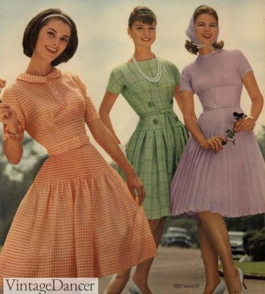1961 drop waist swing dresses 1960s