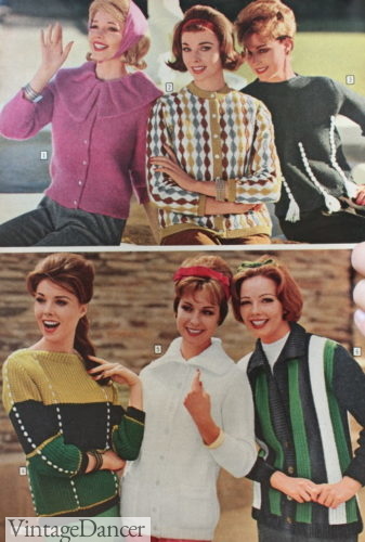1961 pattern and collared sweaters