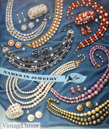 1961 colorful costume necklaces