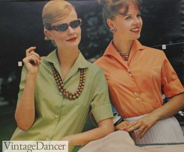 1961 open peterpan and Italian collar blouses
