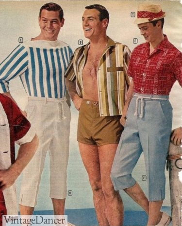 1960s mens beach pants capri