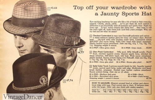 1960s Trilby hats mens guys 