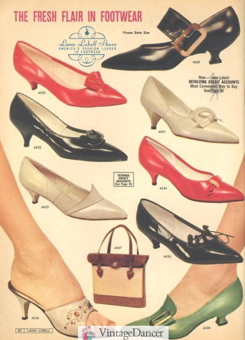 1961 shoes with short kitten heels