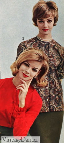 1962 collarless blouses shirts tops women