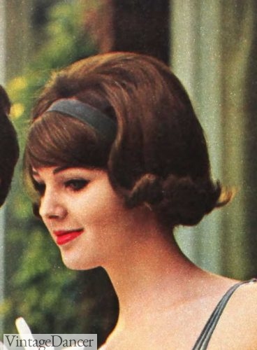 1962 short flip hairstyle with headband