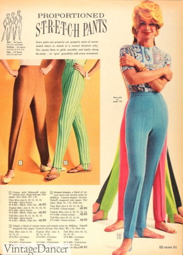 1960s stirrup stretch pants 60s pants style for women