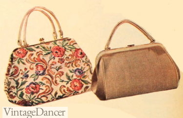 1963 tapestry bag and cloth frame bag