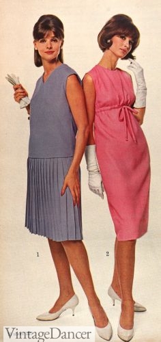 1963 drop waist and empire waist dresses 1960s