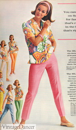 1960s women's pants 1963 silk pants