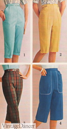 1960s pedal pusher pants cropped leg summer pants shorts