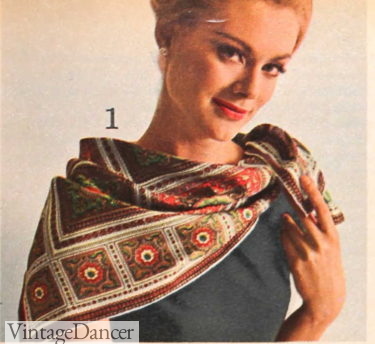 Vintage Silk Scarf 60s Style Scarf Fashion by Mode Maker Ben 