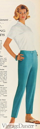1960s hip hugger stretch pants