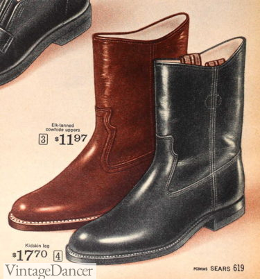 Mens 1960s Wellington dress boots