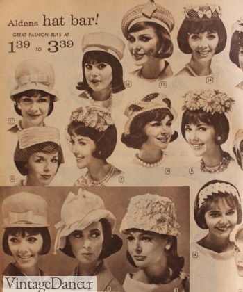 1960s women's hats, 1964, click for more pictures
