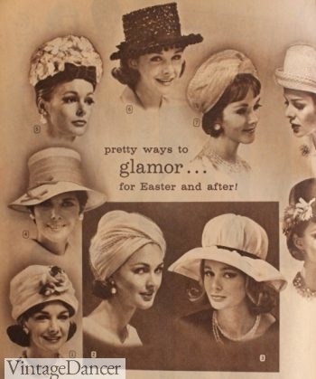 1960s ladies hats, 1964 styles.