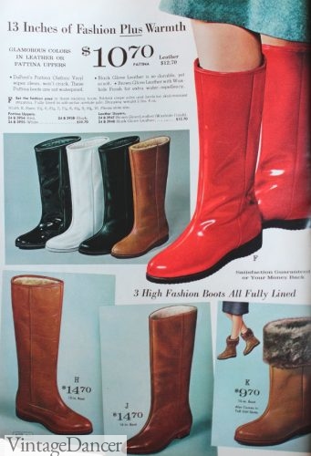 1964 vinyl winter boots with fleece lining