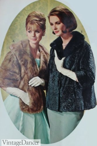 1964 Fur wrap and cap coat