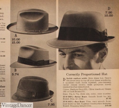 1960s mens hats 1964 fedora hats