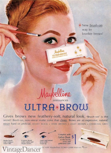1964 thick, arched eye brows