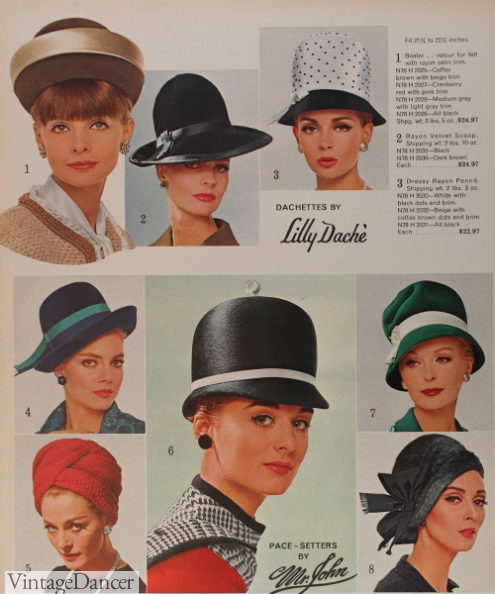 1960s Hats Styles Womens Hat History