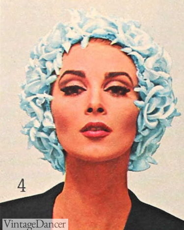 1960s flower wig cap 1964
