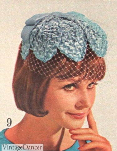 1960s petal half hat with net 1964