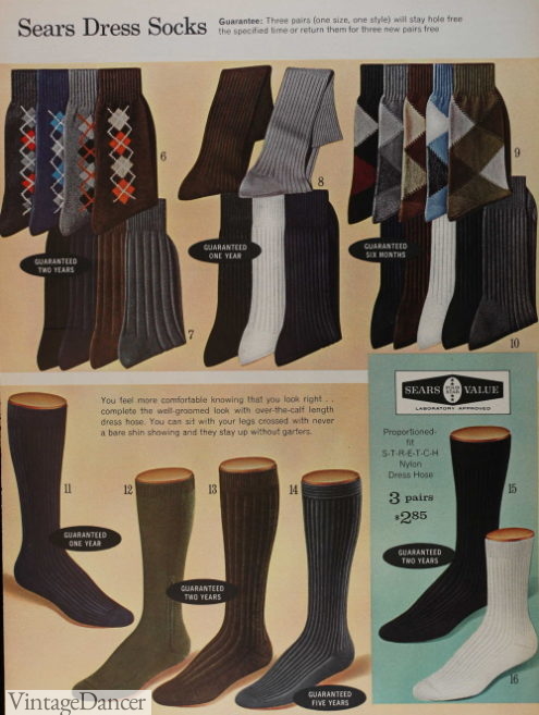 Vintage Men's Socks History-1900 to 1960s