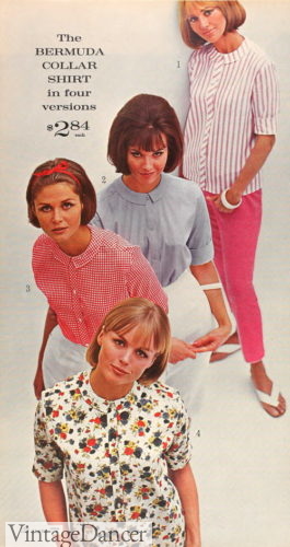 1964 round peterpan collar blouses shirts 60s